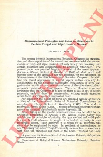 Nomenclatural principles and rules in refernce to certain fungal and …