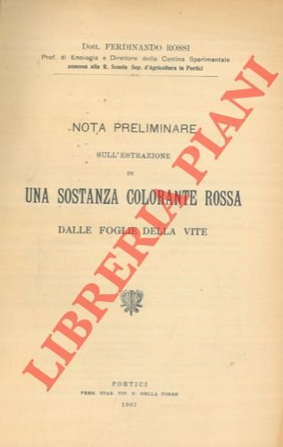 Nota preliminare sull'estrazione di una sostanza colorante rossa dalle foglie …