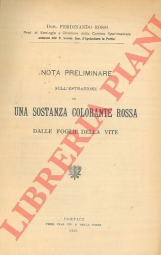 Nota preliminare sull'estrazione di una sostanza colorante rossa dalle foglie …