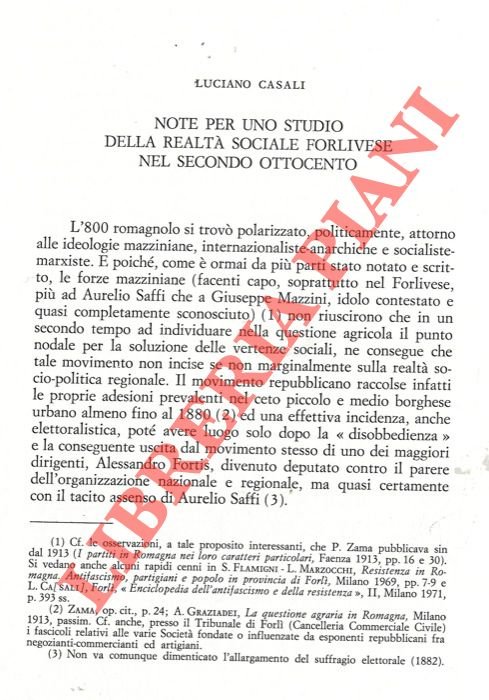 Note per uno studio della realtà sociale forlivese nel secondo …