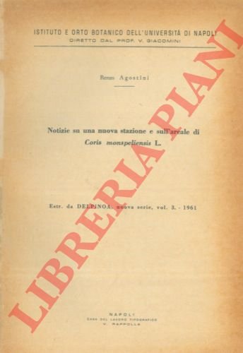 Notizie su una nuova stazione e sull' areale di Coris …