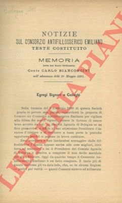 Notizie sul Consorzio Antifillosserico Emiliano testè costituito.