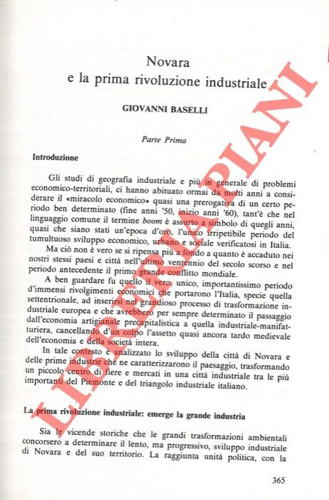 Novara e la prima rivoluzione industriale.