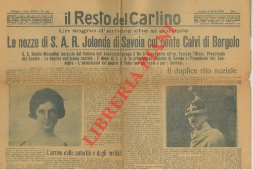 Nozze Jolanda di Savoia col Conte Calvi di Bergolo. | Immagine Gallery 2