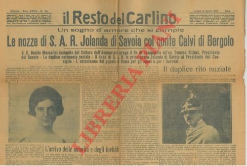 Nozze Jolanda di Savoia col Conte Calvi di Bergolo. | Immagine Gallery 3