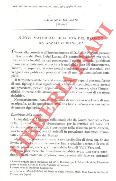Nuovi materiali dell'Età del Bronzo da Gazzo Veronese. | Immagine Gallery 2