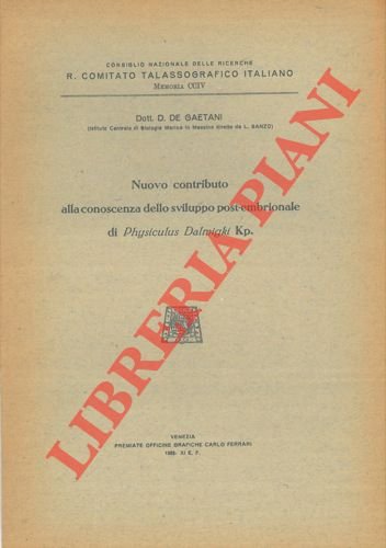 Nuovo contributo alla conoscenza dello sviluppo post-embrionale di Physiculus dalwigki …