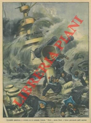 Ondata gigantesca si rovescia sulla corazzata francese "Gloire", ferendo gravemente …