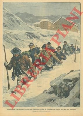 Operai italiani attraversano il Valico del San Bernardo.