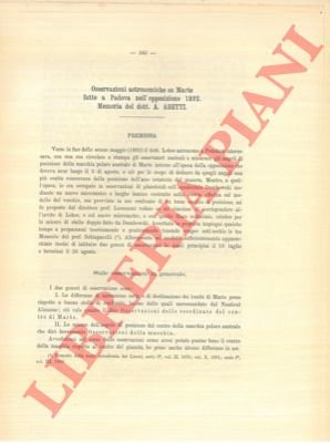 Osservazioni astronomiche su Marte fatte a Padova nell'opposizione 1892.