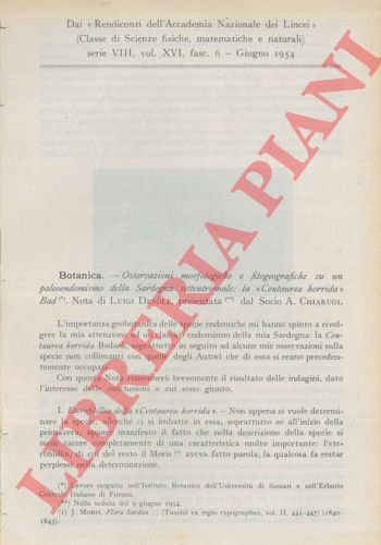 Osservazioni morfologiche e fitogeografiche su un paleoendemismo della Sardegna settentrionale: …