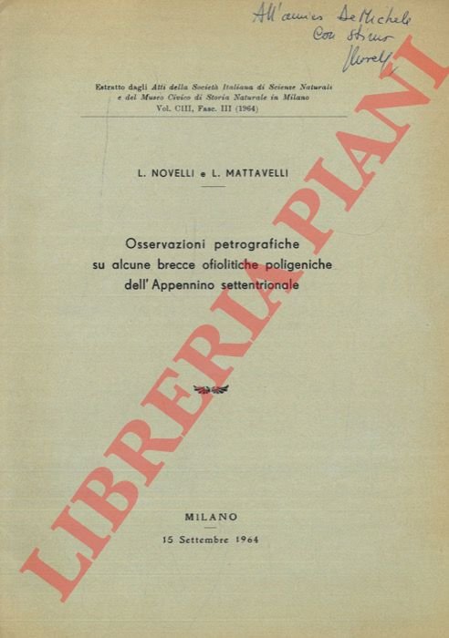 Osservazioni petrografiche su alcune brevve ofiolitiche poligeniche dell'Appennino settentrionale.