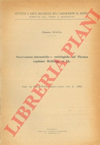 Osservazioni sistematiche e cariologiche sul Thymus capitatus Hoffmgg. et Lk.