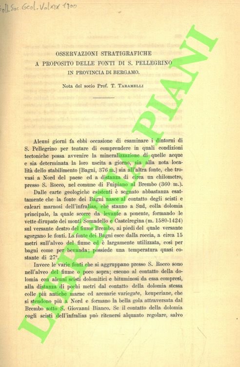 Osservazioni stratigrafiche a proposito delle fonti di S. Pellegrino in … | Immagine principale