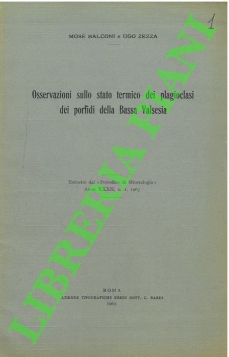 Osservazioni sullo stato termico dei plagioclasi dei porfidi della Bassa …