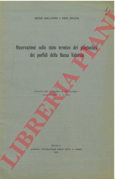 Osservazioni sullo stato termico dei plagioclasi dei porfidi della Bassa …