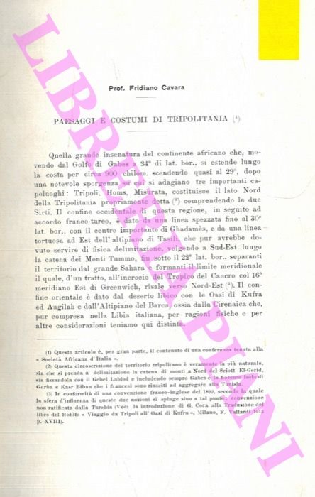 Paesaggi e costumi di Triplitania.