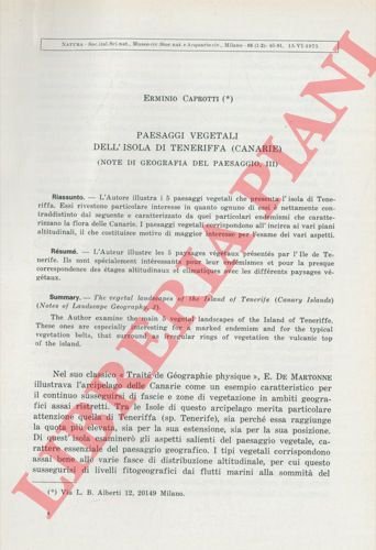 Paesaggi vegetali dell'Isola di Teneriffa (Canarie) (Note di geografia del …