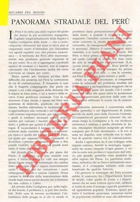 Panorama stradale del Perù.