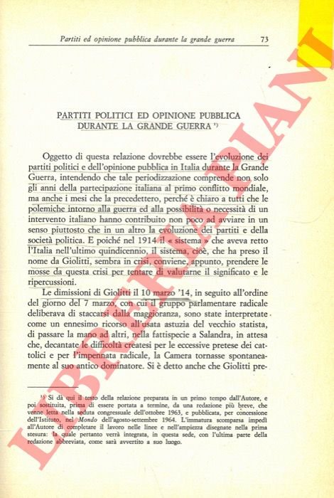 Partiti politici ed opinione pubblica durante la Grande Guerra. | Immagine Gallery 3