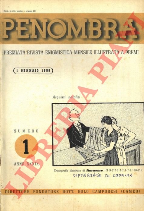 Penombra. 1959. Premiata rivista enigmistica mensile illustrata.