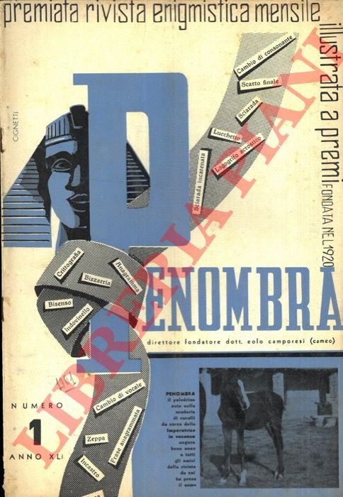 Penombra. 1961. Premiata rivista enigmistica mensile illustrata.