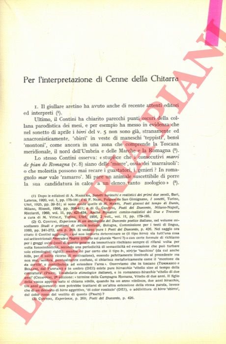 Per l'interpretazione di Cenne della Chitarra.