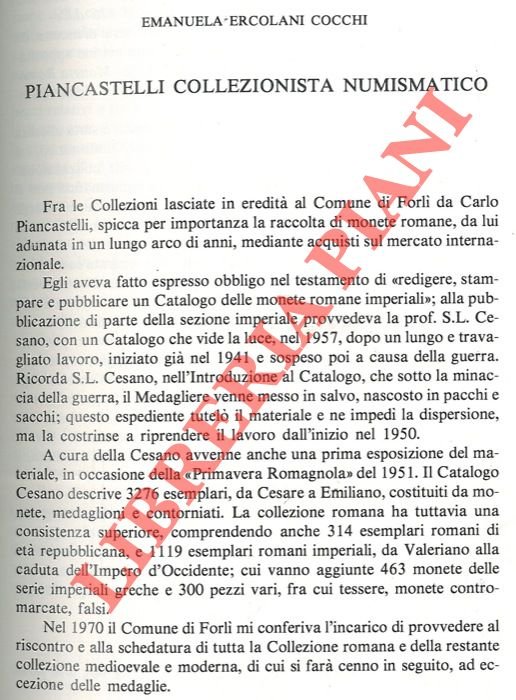 Piancastelli collezionista e numismatico.