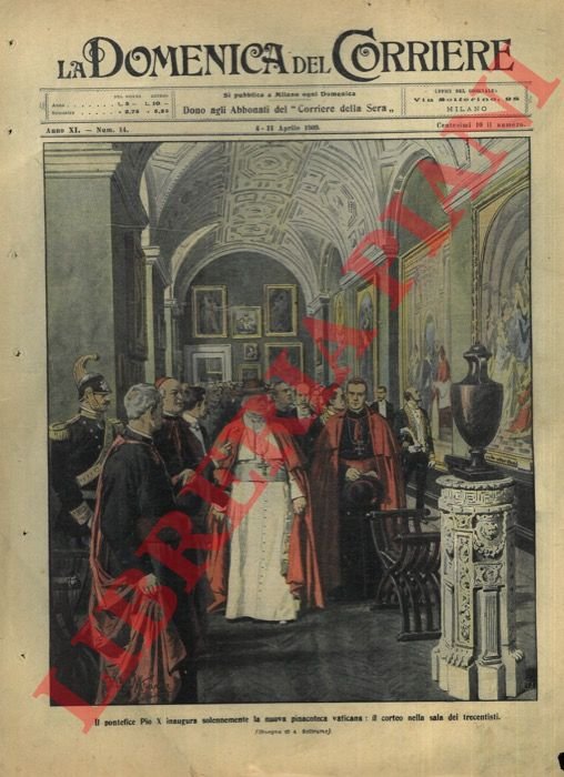 Pio X inaugura la nuova pinacoteca vaticana.