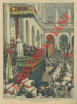 Pio X riceve e benedice i ginnasti francesi nel cortile …