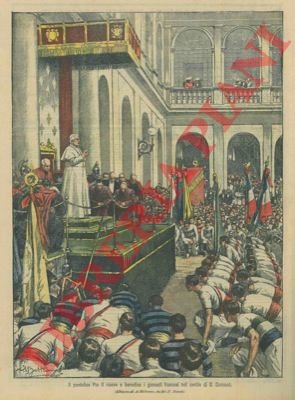 Pio X riceve e benedice i ginnasti francesi nel cortile …