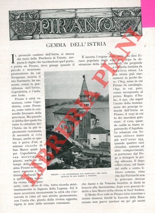 Pirano. Gemma dell'Istria.