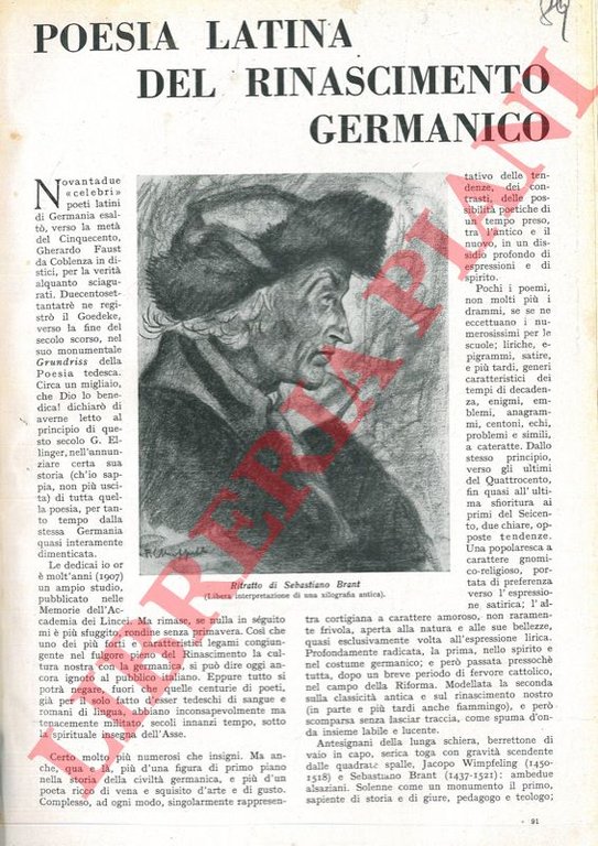 Poesia latina del Rinascimento germanico.