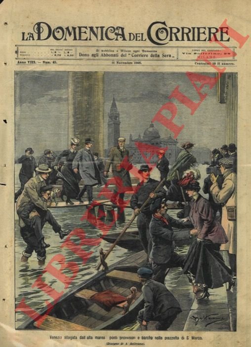 Ponti provvisori nella piazzetta di S. Marco per l'alta marea.