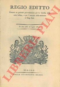 portante un generale provvedimento per la gabella della Carta Bollata …