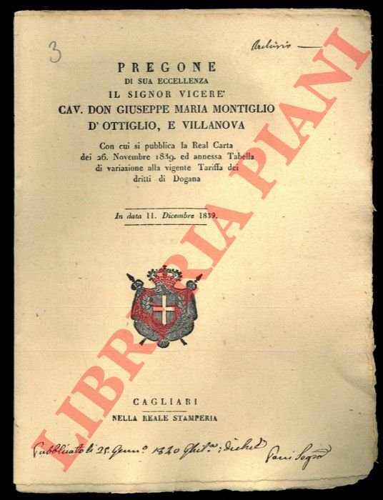 Pregone con cui si pubblica la Real Carta del 26 …