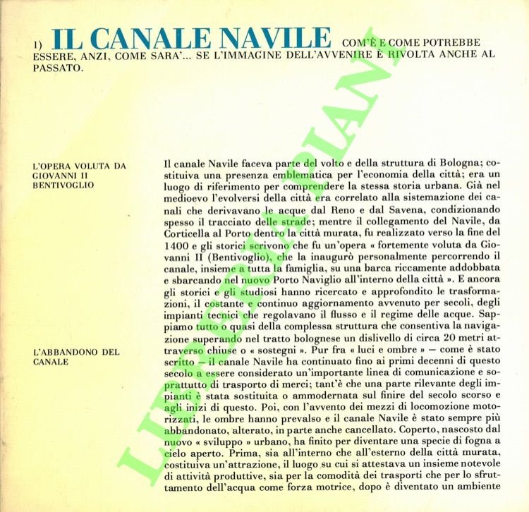 Progetto di recupero del Canale Navile.