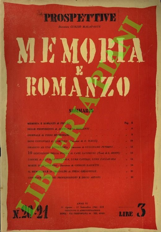 Prospettive. Memoria e romanzo.