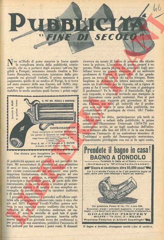 Pubblicità fine di secolo.