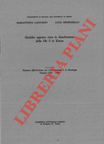 Qualche apporto circa la distribuzione della Hb S in Kenya.