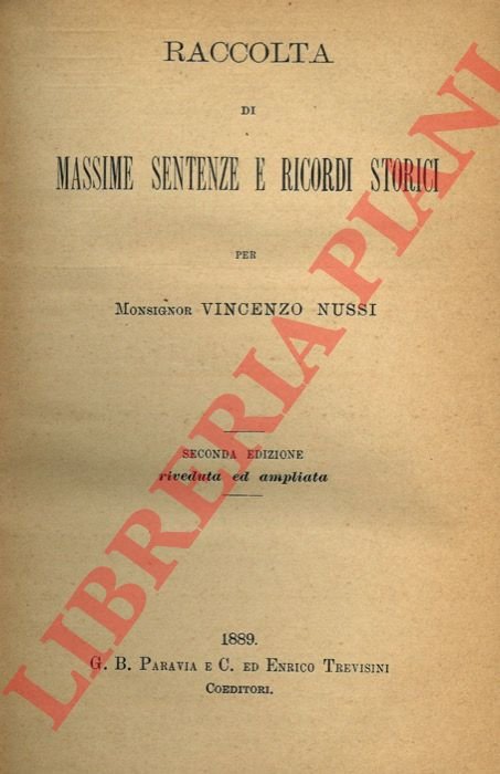 Raccolta di massime, sentenze e ricordi storici.