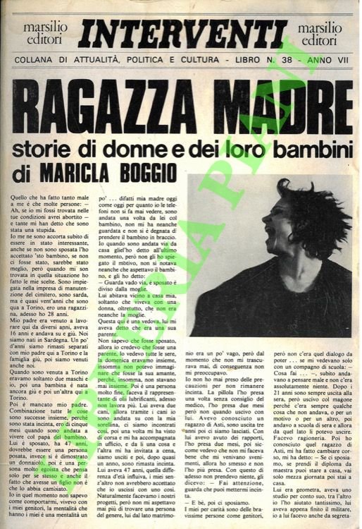 Ragazza madre. Storie di donne e dei loro bambini.