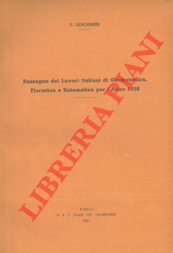 Rassegna dei lavori italiani di geobotanica floristica e sistematica per …