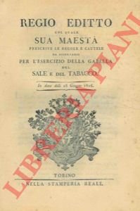 Regole e cautele da osservarsi per l'esercizio della gabella del …