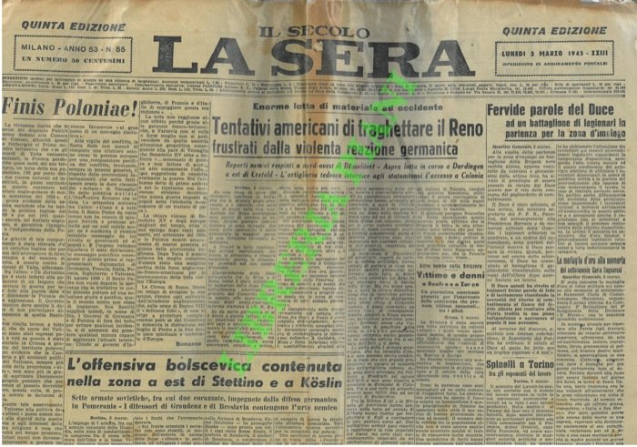 Remagen, distruzione di Dresda, XXVI annuale della Fondazione dei Fasci, …