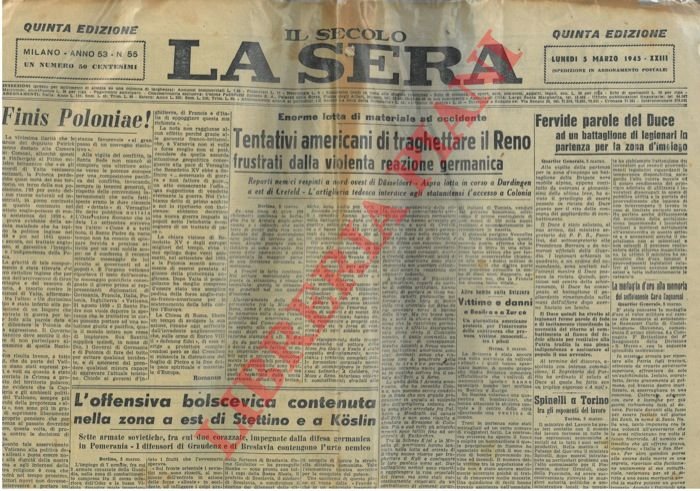 Remagen, distruzione di Dresda, XXVI annuale della Fondazione dei Fasci, …