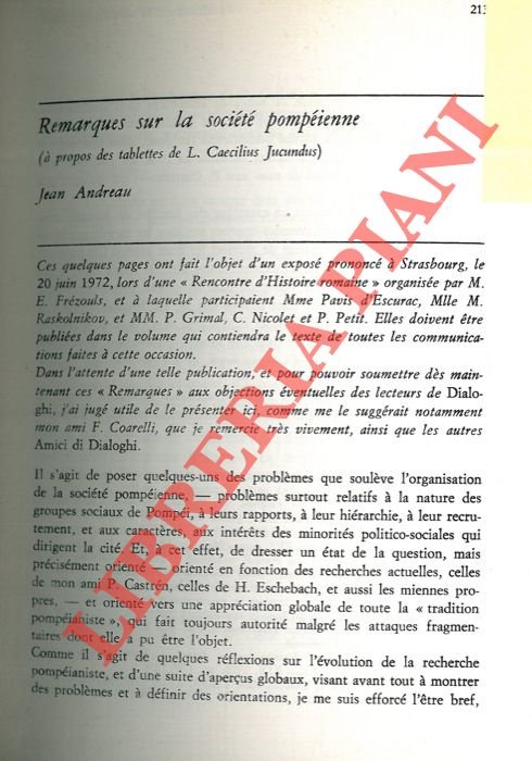 Remarques sur la societé pompeienne (à propos des tablettes de …