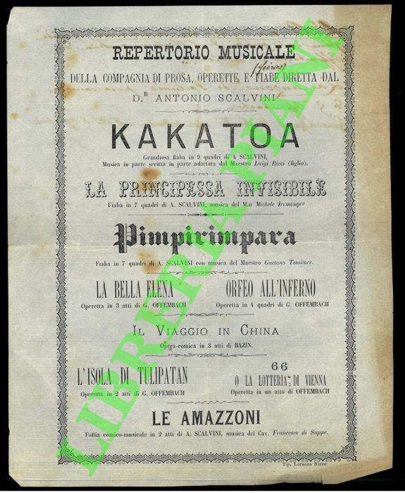 Repertorio Musicale della Compagnia di Prosa e Fiabe diretta dal …