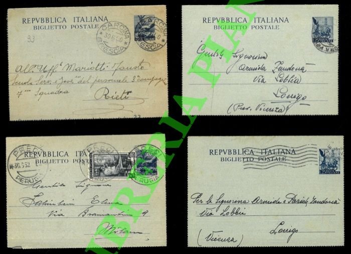 Repubblica italiana. Biglietto postale.