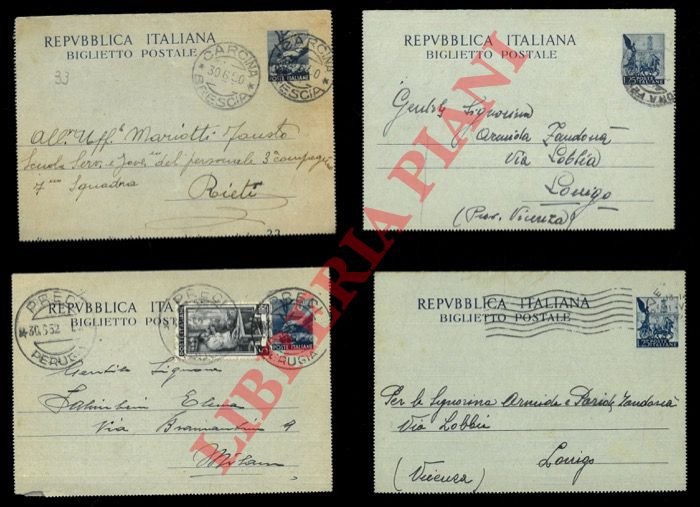 Repubblica italiana. Biglietto postale.